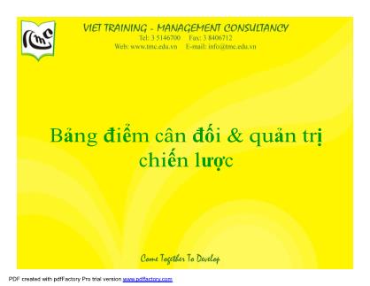 Bảng điểm cân đối & quản trị chiến lược