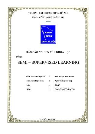 Báo cáo Semi – Supervised Learning