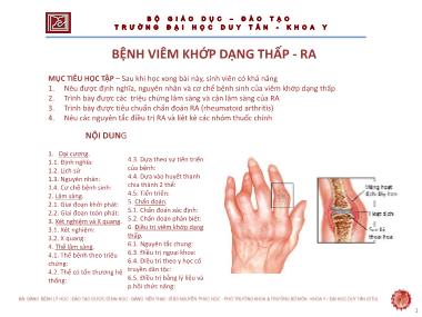 Bệnh viêm khớp dạng thấp-RA - Nguyễn Phúc Học