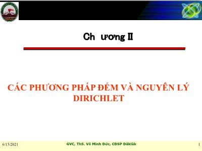 Các phương pháp đếm và nguyên lý Dirichlet - ThS. Võ Minh Đức (Phần 2)