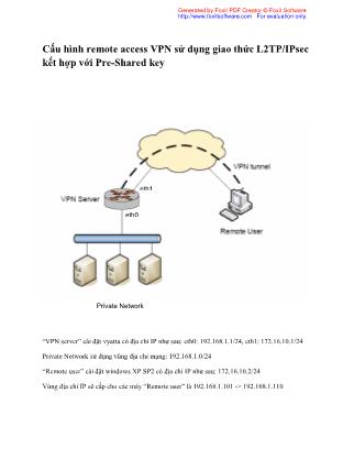 Cấu hình remote access VPN sử dụng giao thức L2TP/IPsec kết hợp với Pre-Shared key