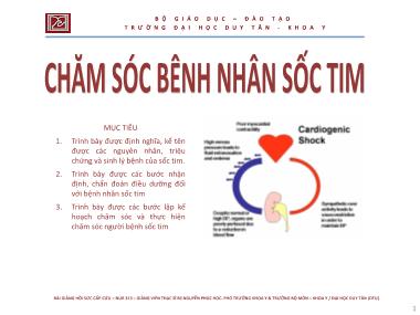 Chăm sóc bệnh nhân sốc tim - ThS. Nguyễn Phúc Học