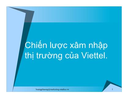 Chiến lược xâm nhập thị trường của Viettel