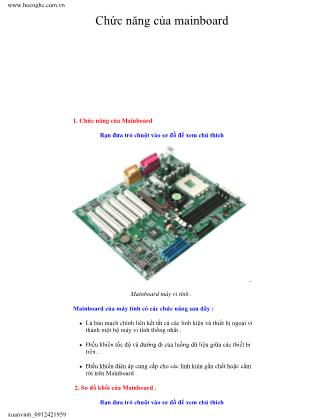 Chức năng của mainboard