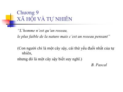 Chương 9: Xã hội và tự nhiên