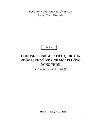 Chương trình mục tiêu quốc gia nước sạch và vệ sinh môi trường nông thôn (Giai đoạn 2006 - 2010)