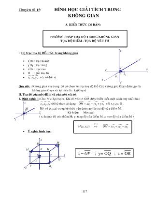 Chuyên đề: Hình học giải tích trong không gian