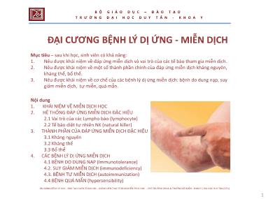 Đại cương bệnh lý dị ứng-miễn dịch - ThS. Nguyễn Phúc Học