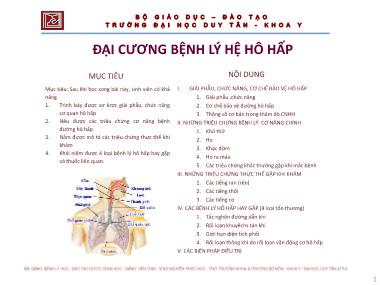 Đại cương bệnh lý hệ hô hấp - ThS. Nguyễn Phúc Học