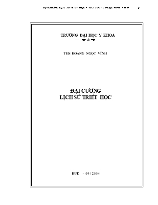 Đại cương lịch sử triết học - THS Hoàng Ngọc Vĩnh