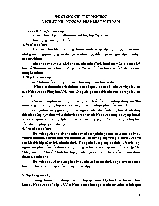 Đề cương chi tiết môn học Lịch sử nhà nước và pháp luật Việt Nam