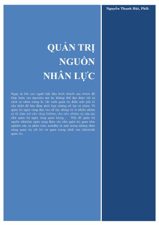 Đề cương Quản trị nguồn nhân lực - Nguyễn Thanh Hội