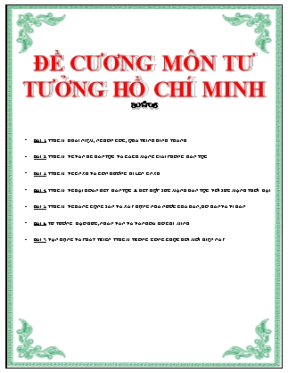 Đề cương Tư tưởng Hồ Chí Minh