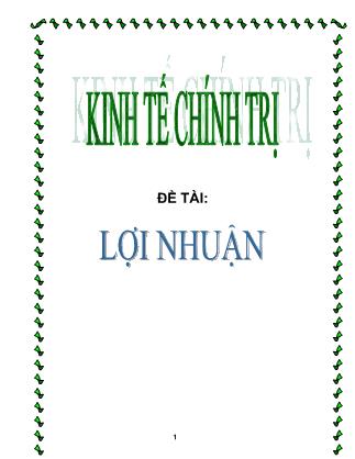 Đề tài Lợi nhuận