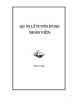 Đề tài Quản lí tuyển dụng nhân viên