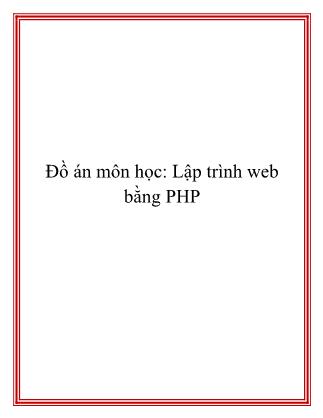 Đồ án Lập trình web bằng PHP