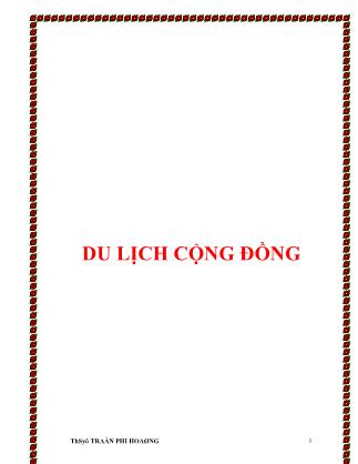 Du lịch cộng đồng - ThS. Trần Phi Hoàng