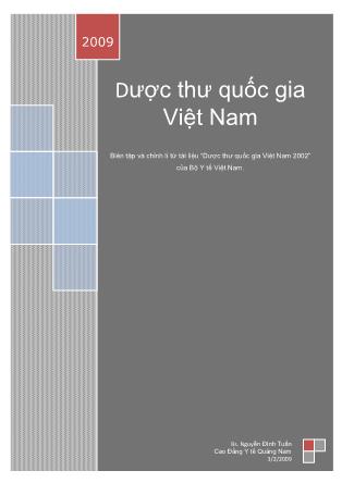 Dược thư quốc gia Việt Nam - Nguyễn Đình Tuấn