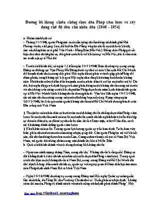 Đường lối kháng chiến chống thực dân Pháp xâm lược và xây dựng chế độ dân chủ nhân dân (1946 - 1954)