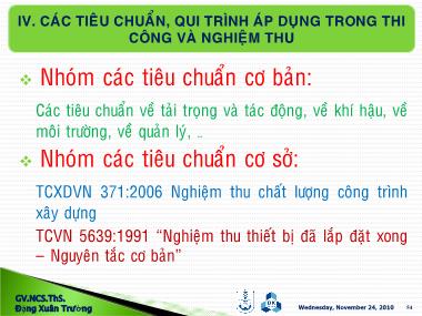 Giám sát thi công & nghiệm thu lắp đặt thiết bị - Đặng Xuân Trường (Phần 4)