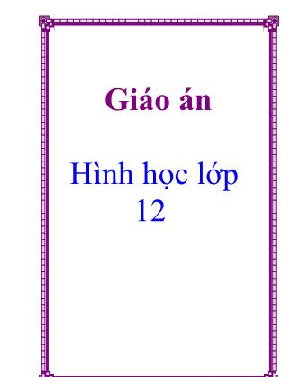 Giáo án Hình học lớp 12