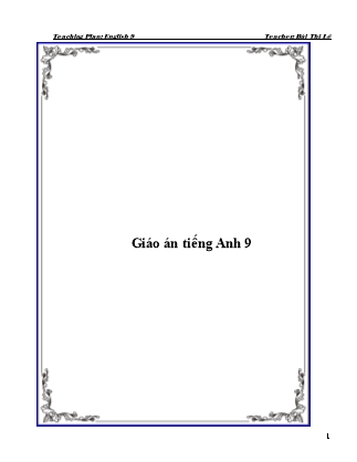 Giáo án tiếng Anh 9