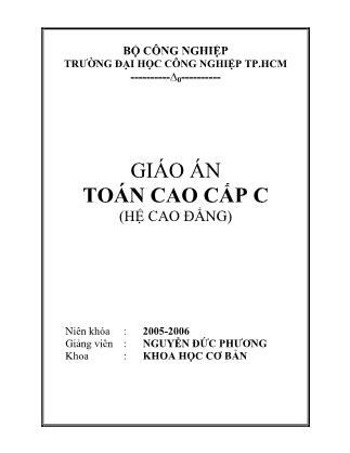 Giáo án Toán cao cấp C (Hệ Cao đẳng)