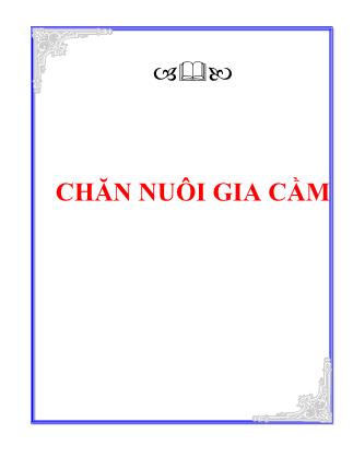 Giáo trình Chăn nuôi gia cầm