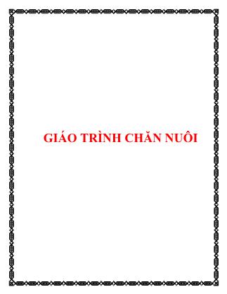 Giáo trình Chăn nuôi