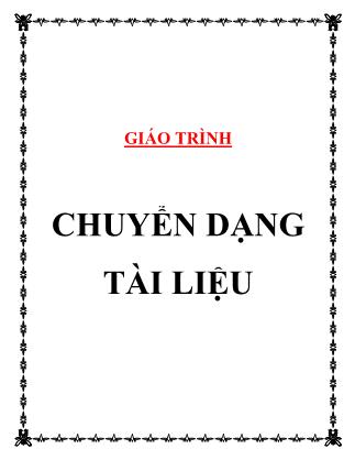 Giáo trình Chuyển dạng tài liệu