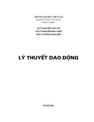 Giáo trình Cơ học lý thuyết II - Lý thuyết dao động