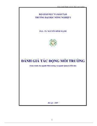 Giáo trình Đánh giá tác động môi trường - PGS,TS. Nguyễn Ðình Mạnh