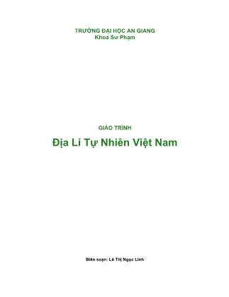 Giáo trình Địa lí tự nhiên Việt Nam