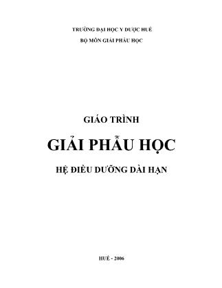 Giáo trình Giải phẫu học (Hệ điều dưỡng dài hạn)