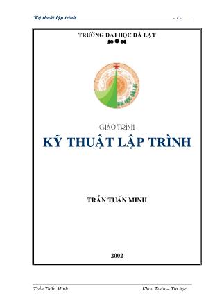 Giáo trình Kỹ thuật lập trình - Trần Tuấn Minh