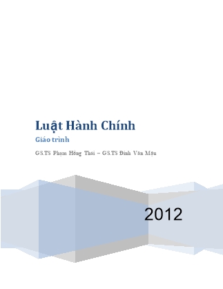 Giáo trình Luật hành chính