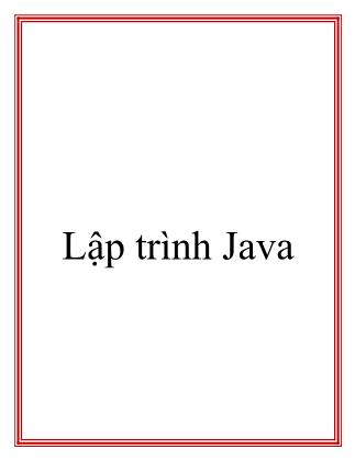 Giáo trình môn học Lập trình Java