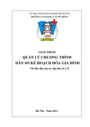 Giáo trình Quản lý chương trình dân số kế hoạch hóa gia đình (Phần 1)