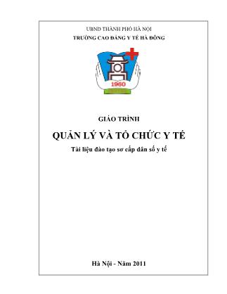 Giáo trình Quản lý và tổ chức y tế