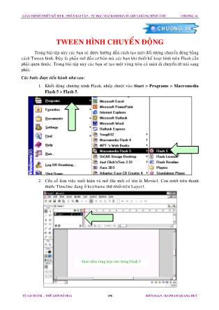 Giáo trình thiết kế Web - Chương 14: Tween hình chuyển động