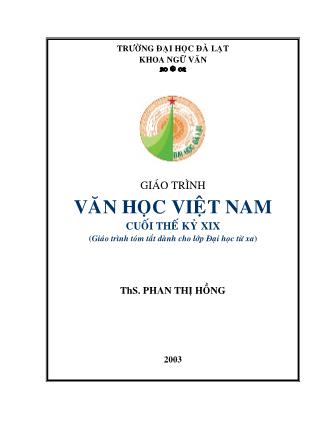 Giáo trình Văn học Việt Nam cuối thế kỷ XIX - ThS. Phan Thị Hồng (Phần 1)