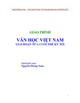 Giáo trình Văn học Việt Nam giai đoạn nửa cuối thế kỷ XIX - Nguyễn Phong Nam (Phần 1)