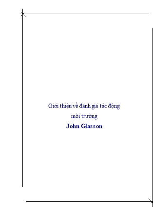 Giới thiệu về đánh giá tác động môi trường