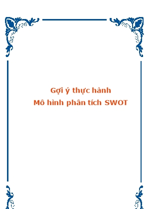 Gợi ý thực hành Mô hình phân tích SWOT