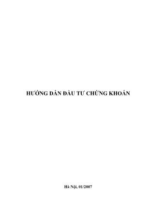 Hướng dẫn đầu tư chứng khoán