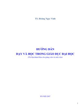 Hướng dẫn dạy và học trong giáo dục đại học - TS. Hoàng Ngọc Vinh