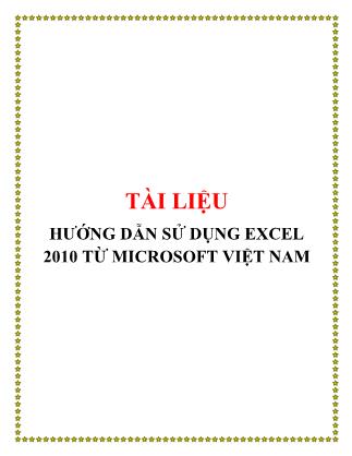 Hướng dẫn sử dụng Excel 2010 từ Microsoft Việt Nam