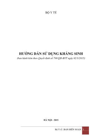 Hướng dẫn sử dụng kháng sinh