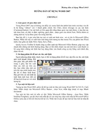 Hứớng dẫn sử dụng Word 2007