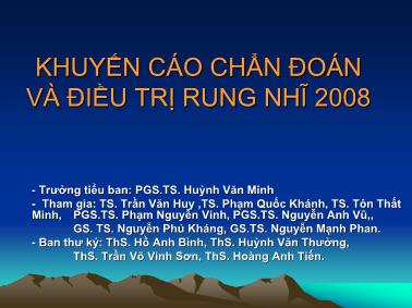 Khuyến cáo chẩn đoán và điều trị rung nhĩ 2008